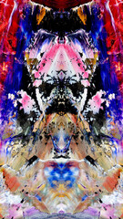 Fototapeta premium Abstract art background . Hand painting artwork on canvas .