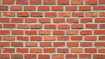 Obraz premium Brick wall with red bricks scene, uniform and weathered