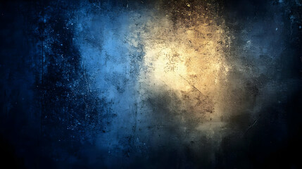 Obraz premium Abstract Grunge Texture with Blue and Golden Hues Illuminated Background