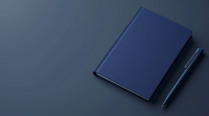 Dark Navy Notebook, Generative AI Illustration
