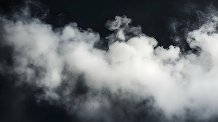 Obraz premium Abstract Smoke Texture with Dark Background, A Vivid White Smoke with Hazy and Swirling Shapes Creating a Dreamy Atmosphere