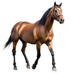 Obraz premium A brown horse full body is isolated on white background.