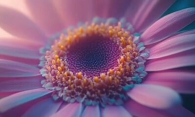 Obraz premium Close-up of a pink daisy with a soft and dreamy aesthetic.