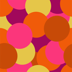 Seamless colorful multicolor art decor wallpaper print pattern with circles background for paper, textile, pck etc abstract geometry vector illustration endless 