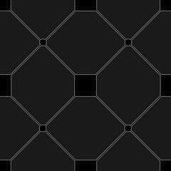 Seamless pattern with squares and diagonal lines  on a black background