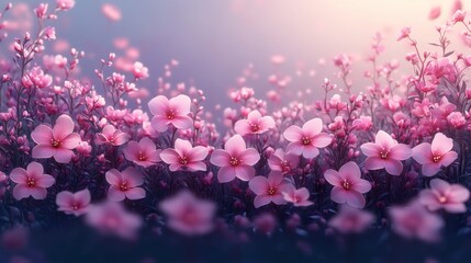 Obraz premium pink flowers in the garden