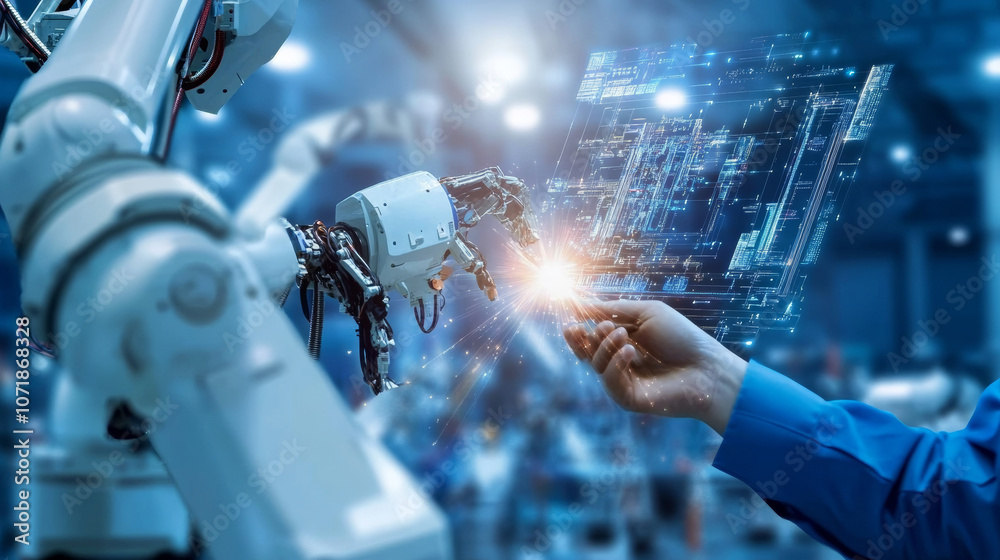 Poster smart factories use automation and share data to make manufacturing more efficient and effective.