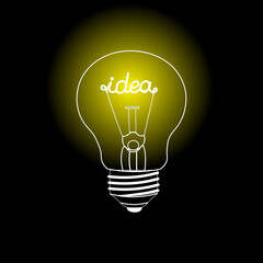 Light bulb with the inscription idea