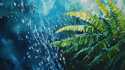 Fern Under The Rain