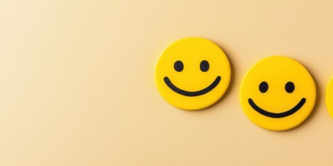 Bright and cheerful smiley faces represent joy and positivity in everyday life.