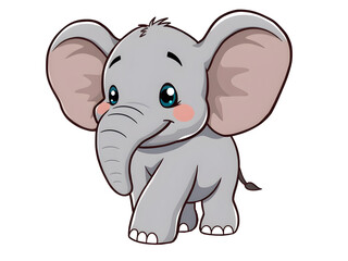 Obraz premium A cute baby elephant with big ears and a friendly smile.