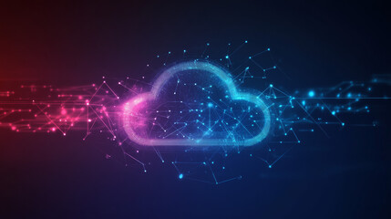Obraz premium This image shows a simple drawing of how cloud computing works. It uses lines and shapes to show how different parts of a system connect together.