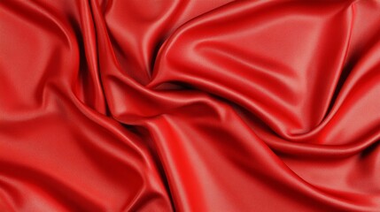 Red Satin Fabric Draped Background Texture