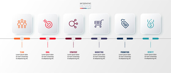 Timeline chart business infographic template.
