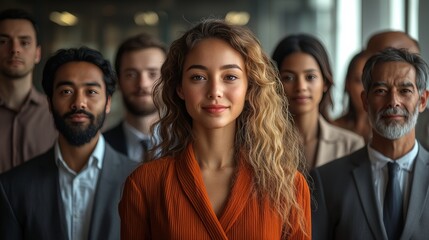 Obraz premium realistic business people are smile, diversity inclusion and equity concept people in office