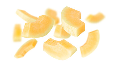 Falling Cantaloupe cutout, full depth of field.