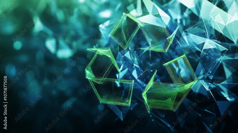 Poster a green triangle with a green arrow pointing to the right
