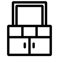 Furniture icon for web. Cabinet outline icon