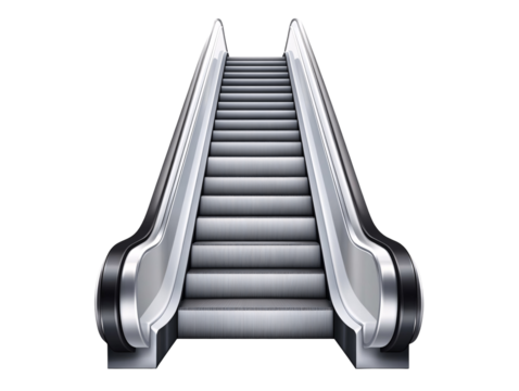 a escalator with a white background