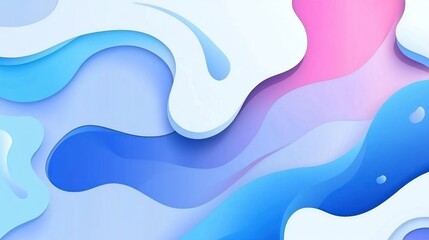 Naklejka premium Abstract design featuring flowing shapes in blue and pink hues, creating a modern aesthetic.