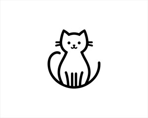 Obraz premium Cat logo design icon symbol vector illustration.