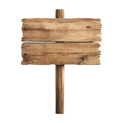 Old Wooden Signpost Isolated on White