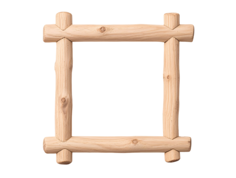 a wooden frame with a white background
