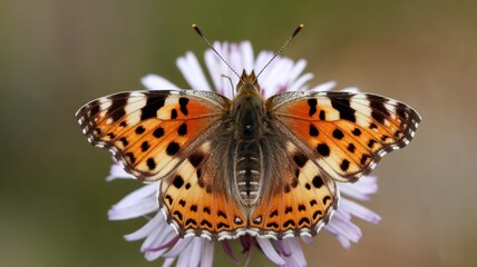 Obraz premium Stunning Close-Up of a Painted Lady Butterfly on a Flower