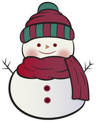 snowman with a red hat