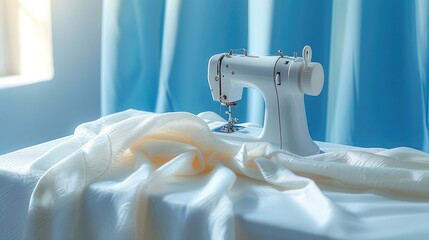 A delicate sewing equipment and fabrics.