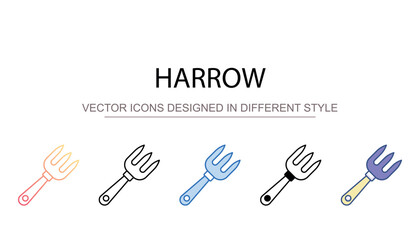 Harrow icon design with white background stock illustration