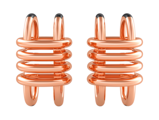 a pair of gold earrings