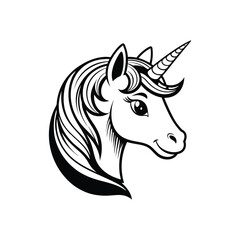Magical Unicorn Head Vector Illustration