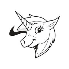 Magical Unicorn Head Vector Illustration