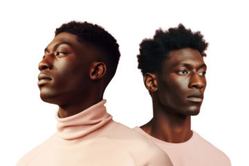 PNG African American male model, fashion remix, transparent background