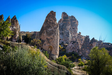 unique and beautiful rock formation at Cappadocia valley in Turkey