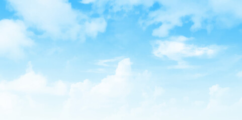 Sky Blue, Cloud Background, Horizon Landscape Summer Clear Sky in Morning. Background with clouds on blue sky. Blue Sky with clouds Vectors