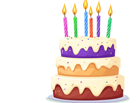 a cake with candles on top