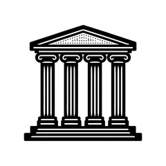 Obraz premium Simple Vector Icon of a law building courthouse – Logo Design Illustration
