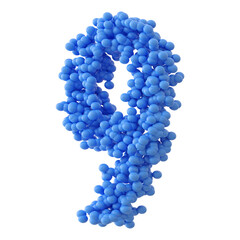 Balloon Number 9 Blue Illustration