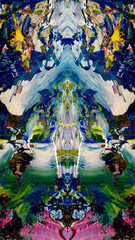 Abstract art background . Hand painting artwork on canvas .