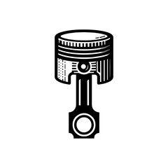 Simple Vector Icon of a piston &ndash; Logo Design Illustration