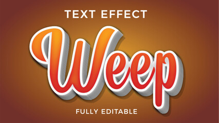 Obraz premium Editable 3D Text Effect Mockup. Glowing Graphic Style