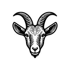 Simple Vector Icon of a head goat &ndash; Logo Design Illustration