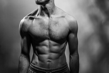 A young shirtless muscluar man