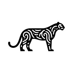 Obraz premium Simple Vector Icon of a leopard – Logo Design Illustration