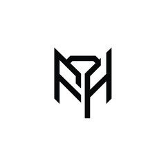 Fototapeta premium FH monogram logo design letter text name symbol monochrome logotype alphabet character simple logo