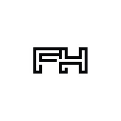 FH monogram logo design letter text name symbol monochrome logotype alphabet character simple logo