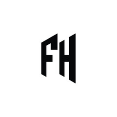 FH monogram logo design letter text name symbol monochrome logotype alphabet character simple logo