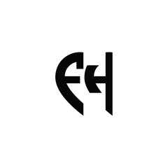 FH monogram logo design letter text name symbol monochrome logotype alphabet character simple logo